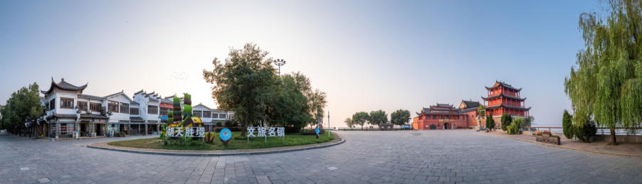 安徽合肥巢湖湖滨中庙姥山岛景区景观风光