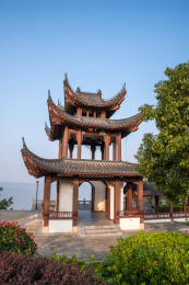 安徽合肥巢湖湖滨中庙姥山岛景区景观风光