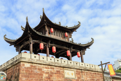 中国广东深圳甘坑客家小镇牌楼