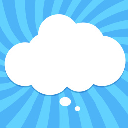 天蓝色背景气泡对话框留言便签本