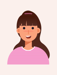 可爱的长发女孩头像证件照矢量插画素材