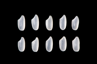 黑底上排列整齐的大米米粒