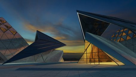 三角形状设计建筑物外观