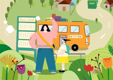 乘坐公交车低碳出行