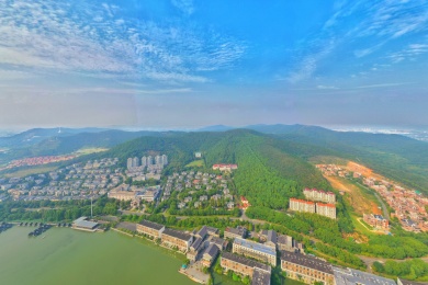 航拍中国江苏常州太湖湾度假区