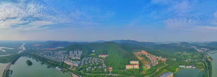 航拍中国江苏常州太湖湾度假区