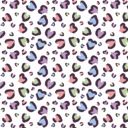 卡通彩色爱心豹纹无缝背景