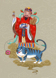 虎年吃甜品财神，新年吃货财神