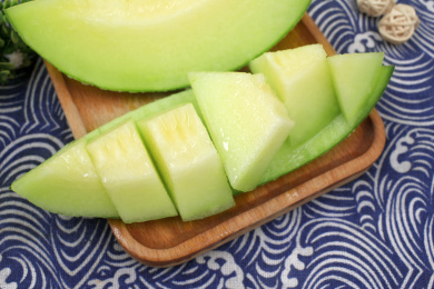 新鲜切开的网纹蜜瓜