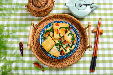 中餐美食韭香豆腐