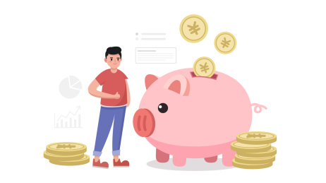 存钱罐收益矢量插画