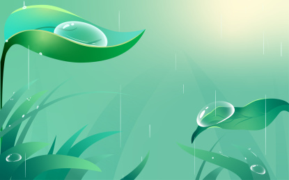 雨水节气插画春天自然下雨人物春游活动海报
