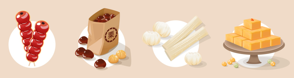 北京小吃手绘插画