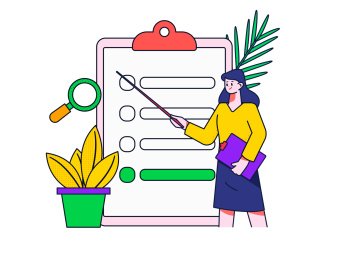 邀请好友进行问卷调查扁平矢量概念运营插画