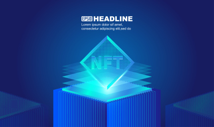 2.5D矢量NFT数字版权加密技术概念图