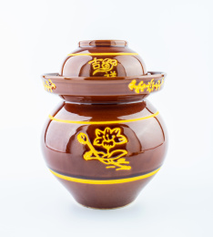 白背景上一只泡菜坛子