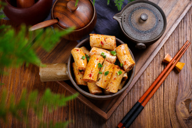 美味小吃凉拌素肉素豆肠