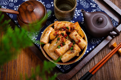 美味小吃凉拌素肉素豆肠