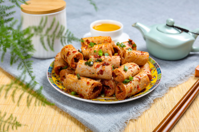 美味小吃凉拌素肉素豆肠