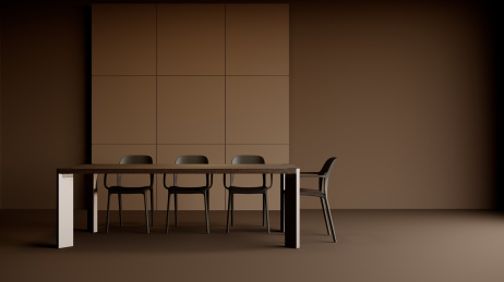 有餐桌椅子的客厅室内装修家居图