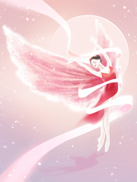 挥着翅膀的女孩偏偏起舞