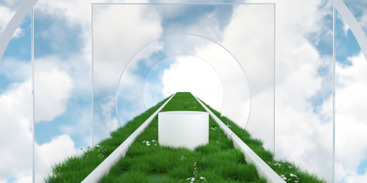 春天蓝天白云立体感场景