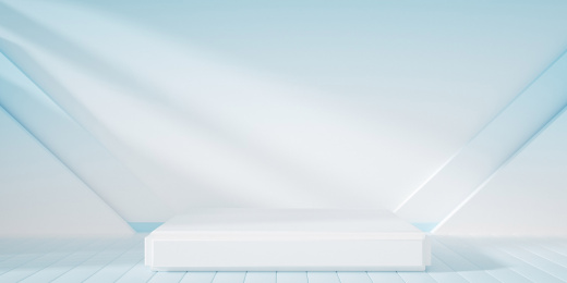 蓝色夏天清爽立体元素场景