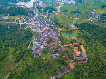 航拍重庆市合川区涞滩古镇风景区