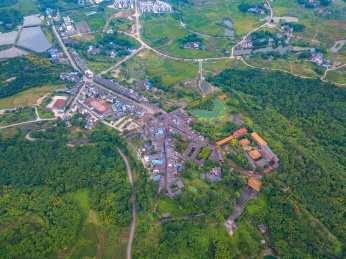 航拍重庆市合川区涞滩古镇风景区