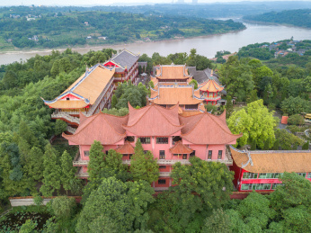 航拍重庆市合川区涞滩古镇风景区