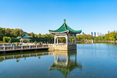 中国湖北武汉东湖听涛碧潭观鱼景区