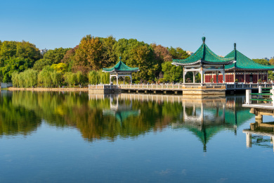 中国湖北武汉东湖听涛碧潭观鱼景区