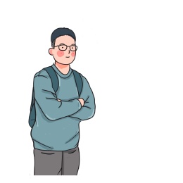 抱手的的背包眼镜小哥哥