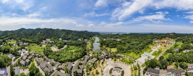 湖南常德桃花源5A景区全景图航拍