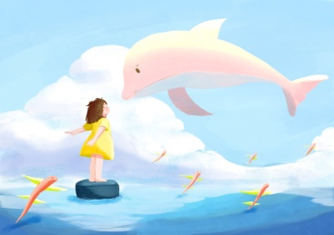 儿童绘本大海场景插画