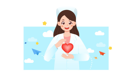 手拿爱心的护士节护士