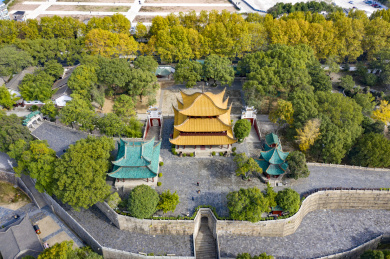 航拍中国湖南岳阳岳阳楼景区