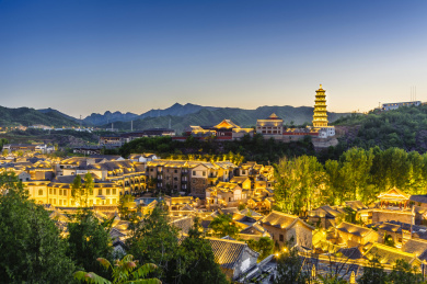 中国北京古北水镇夜景