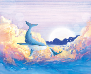 梦幻鲸鱼包装插画