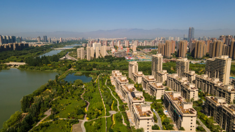 中国宁夏银川房地产楼市城市风光