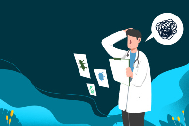 卡通手绘世界罕见病日医疗背景插画