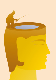 佛祖心中留贪念不可有矢量插画图