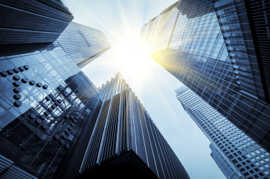 户外办公大楼外墙和建筑局部景观