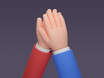 可爱的3D卡通拍手鼓掌手势