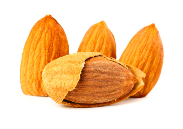 白底上的盐焗巴旦木