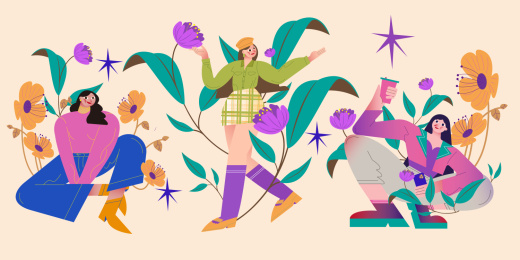 少女与花的时尚大片