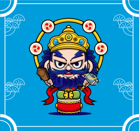 雷神持锤卡通矢量图案
