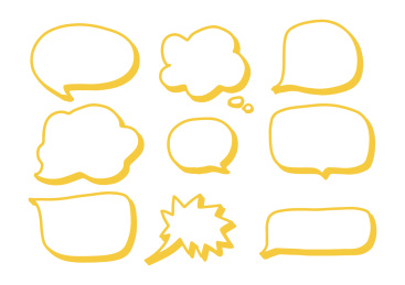 手绘彩色气泡语音对话框矢量图合集