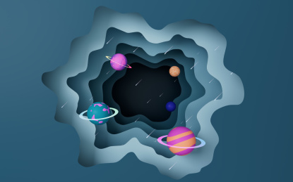 创意星球背景3D渲染