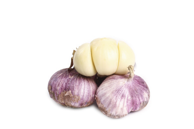 白底上放着云南紫皮三丫蒜